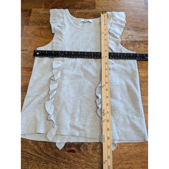 Madewell Womens size XS Sleeveless Shirt Top Cream Oatmeal Ruffle Tank EUC - Picture 2 of 8